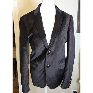 John Varvatos Luxe Velvet Blazer Brown Purple 2 Button Sport Coat Designer